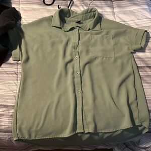 Light green button up shirt